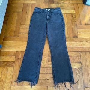 PacSun Black Wide Leg Frayed Jeans - Size 25